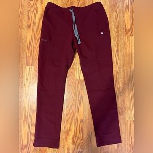 FIGS Yola skinny scrub pant size Large tall Burgundy